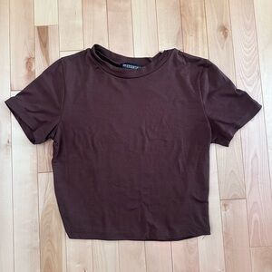 Coffee Brown soft Crop Top